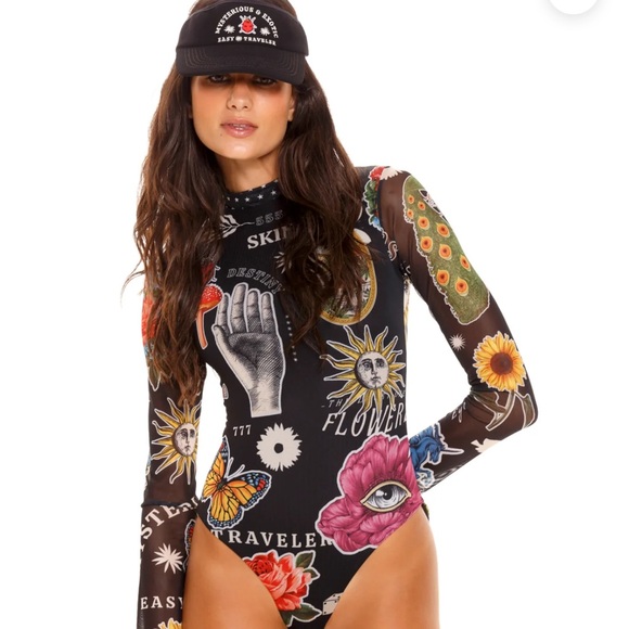 Agua Bendita Embellished Mei One Piece Mesh Swimsuit - Picture 2 of 7